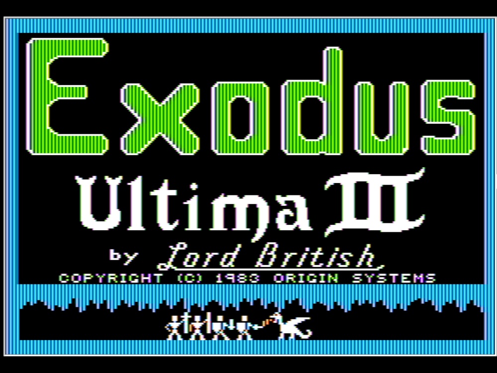 Title Screen of Ultima III: Exodus for Apple II